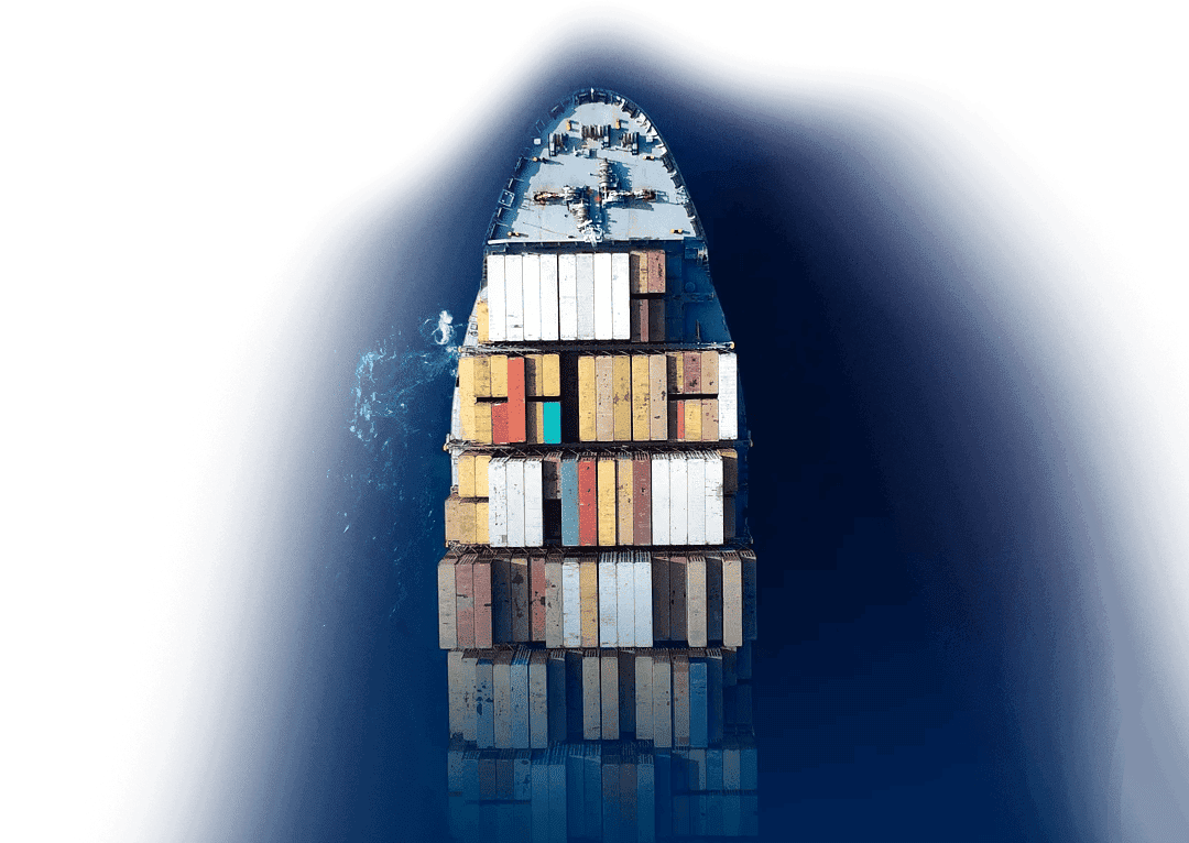 Cargo ship moving with containers symbolizing global trade core values