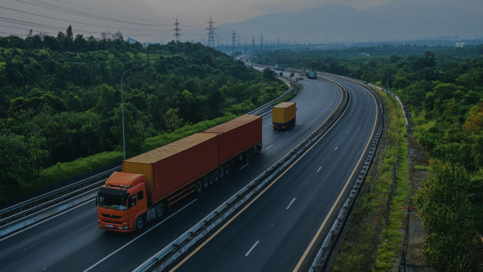 Belyons Industries road transport container delivering export goods with global logistics network